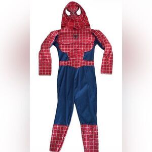 Ruby’s  SPIDER-MAN Halloween Costume Kids Child 10-12 Muscles Hood Mask Large